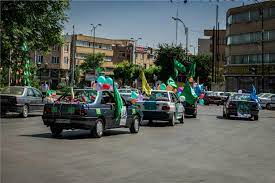 حرکت کاروانهای خودرویی در شهر همدان به مناسبت عید غدیر