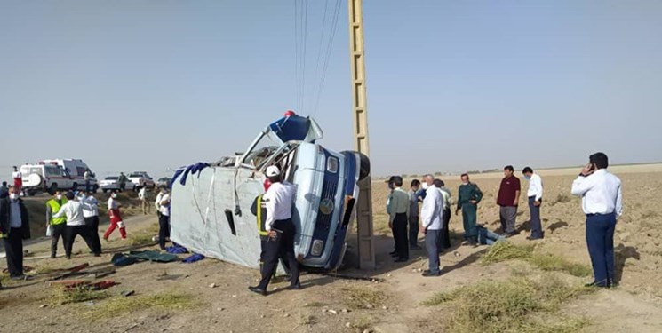 افزایش فوت شدگان حادثه واژگونی مینی بوس در نیشابور