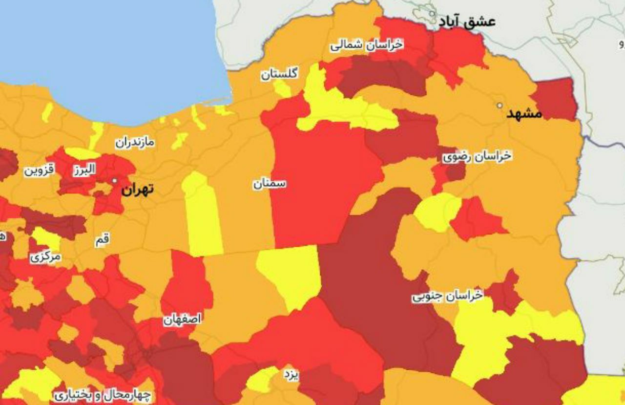 خروج مشهد از وضعیت قرمز کرونایی