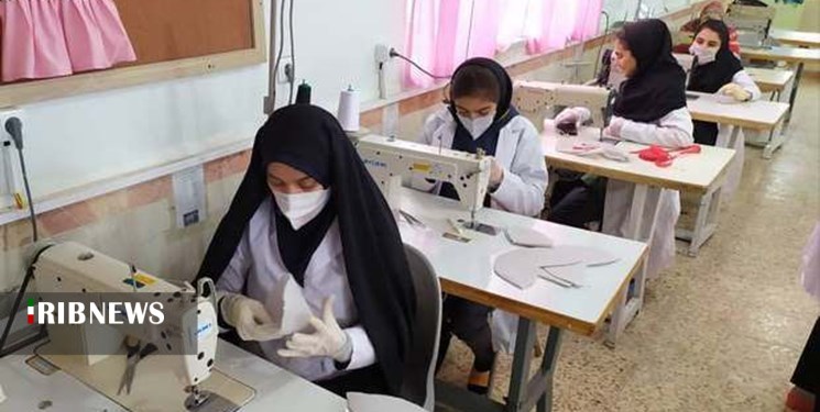 تولید ماسک در مرزبانی شهرستان قصرشیرین