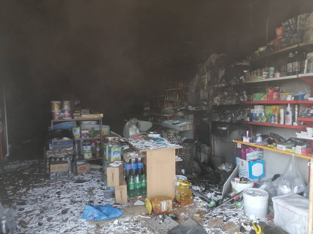 آتش سوزی یک باب مغازه در مینوشهر