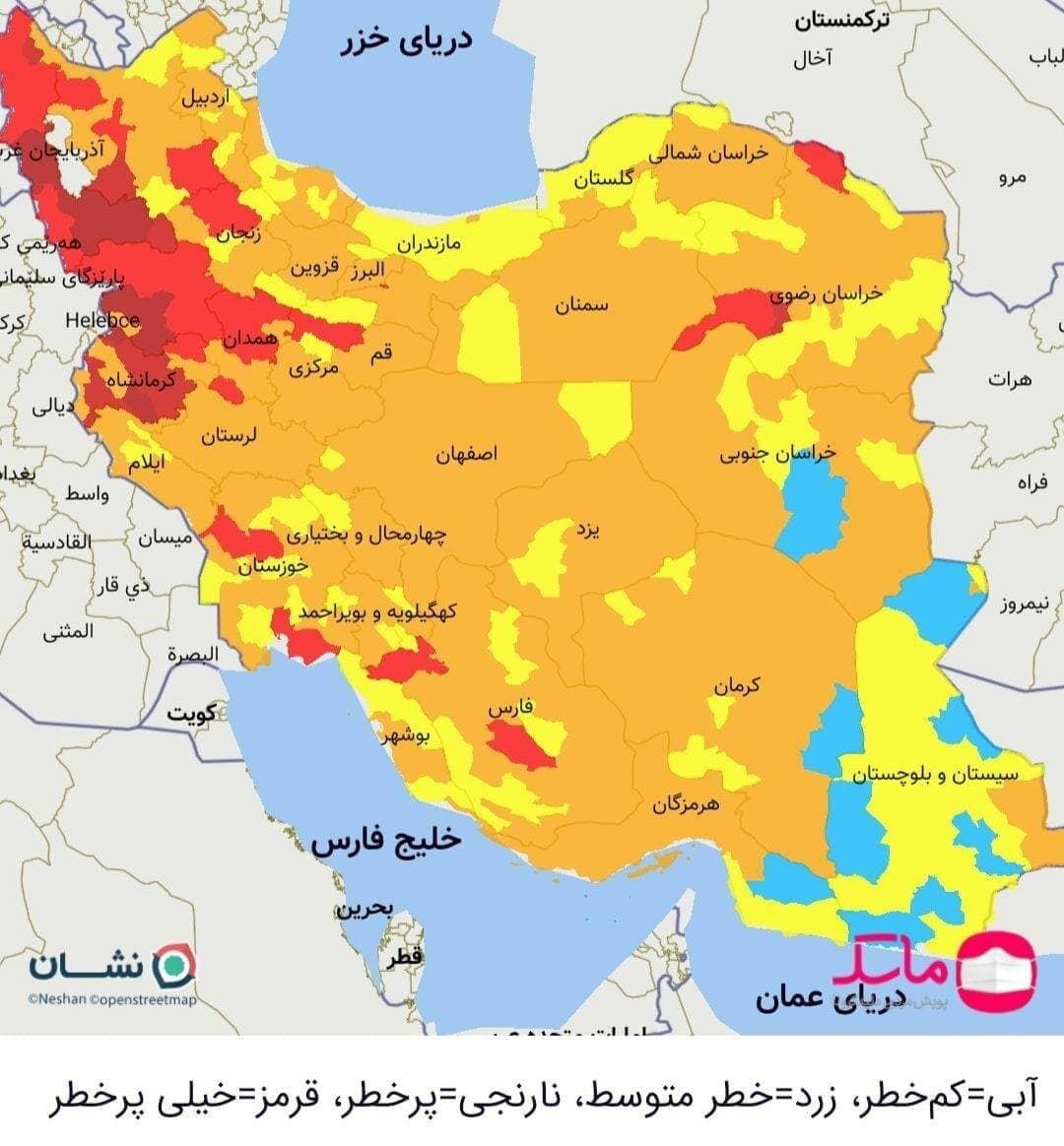 زرد شدن وضعیت کرونایی ۵۰ درصد شهرستان‌های استان بوشهر
