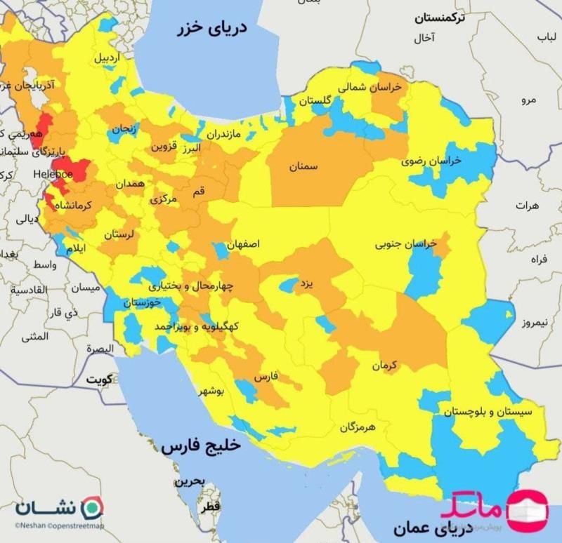 روشن‌تر شدن نقشه کرونایی خراسان جنوبی