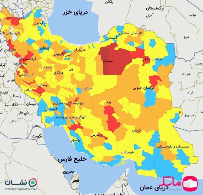 وضعیت کرونایی بوشهر در رنگ‌بندی جدید تغییری نکرد