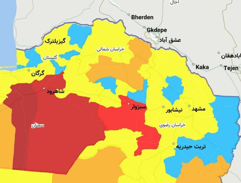 افزایش مناطق قرمز کرونایی خراسان رضوی به ۴ شهرستان