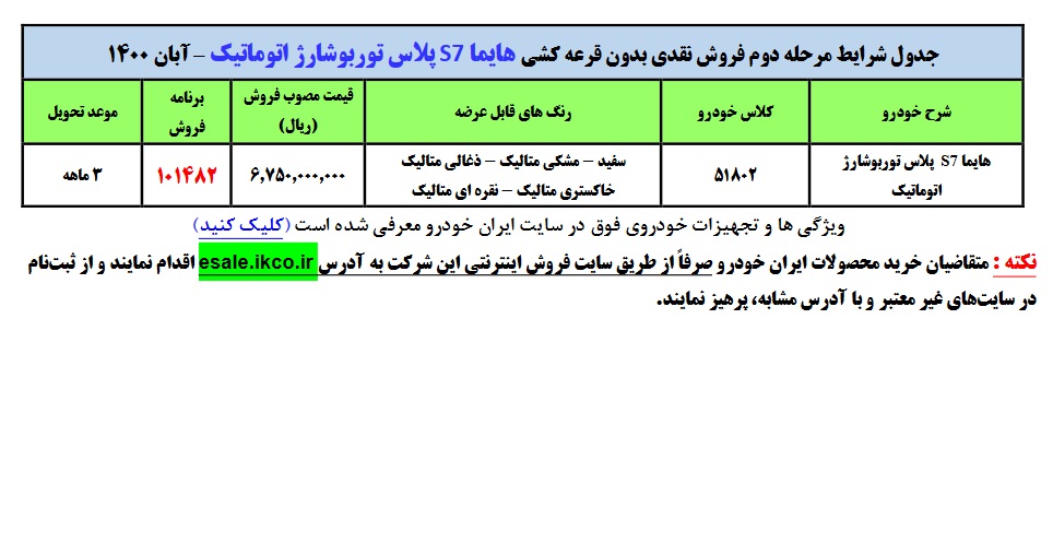 برگزاری دومین طرح فروش نقدی بدون قرعه‌کشی ایران خودرو