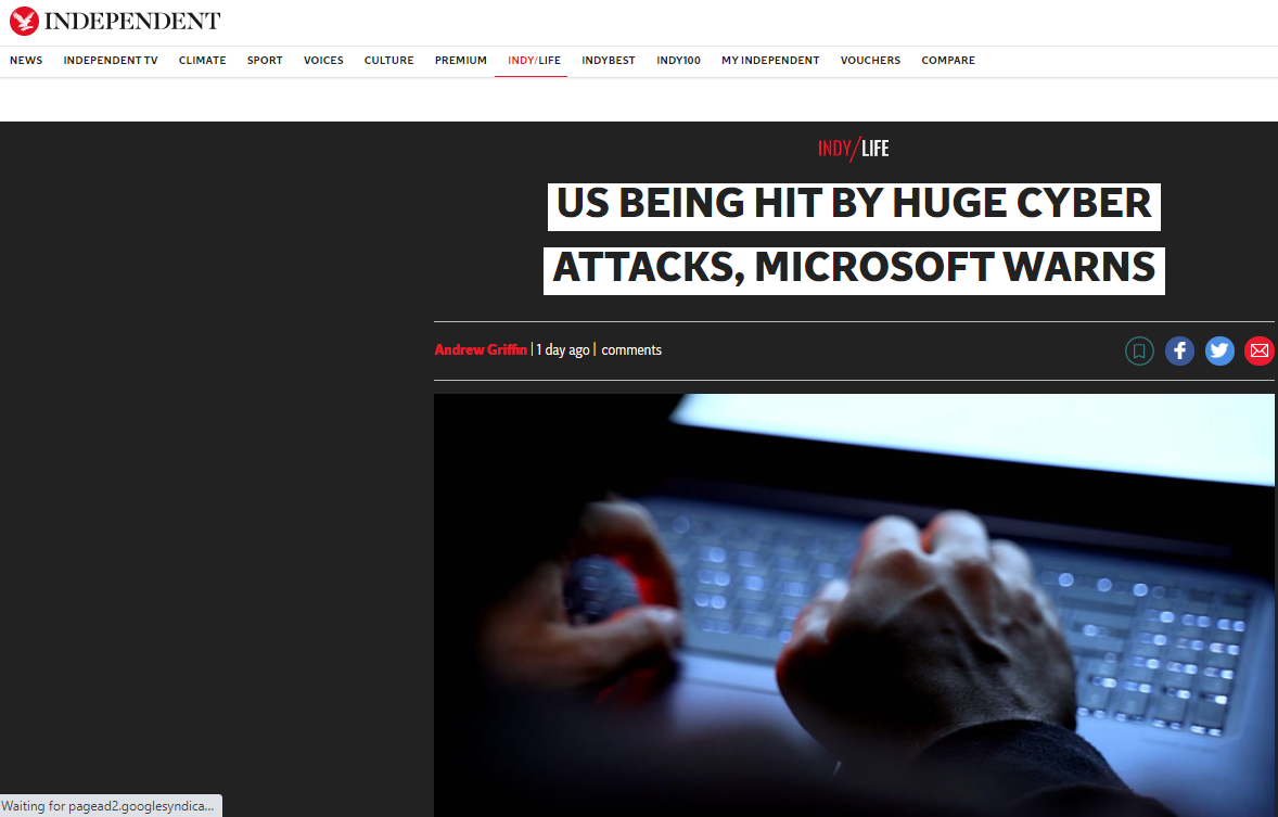 هشدار مایکروسافت درباره حملات سایبری گسترده علیه آمریکا
