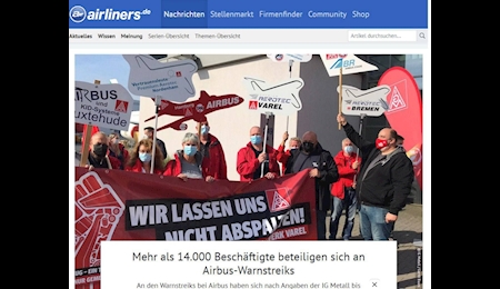 اعتصاب کارکنان شرکت هواپیماسازی ایرباس در آلمان