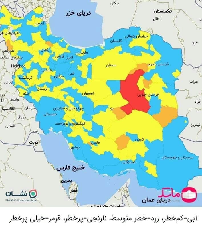 بوشهر در وضعیت زرد کرونایی قرار گرفت