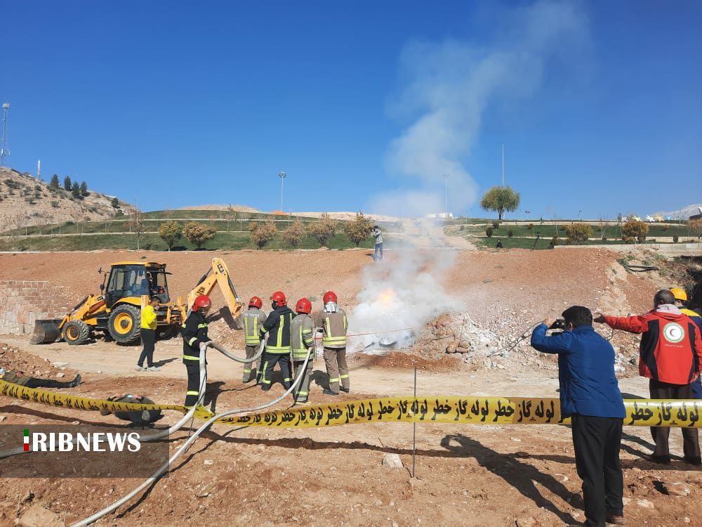 اجرای مانور آتش سوزی و انفجار در شبکه گاز یاسوج