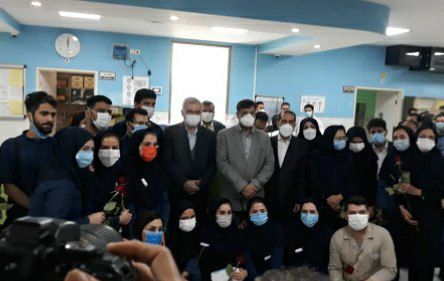 حضور وزیر بهداشت در جمع پرستاران بیمارستان قائم مشهد