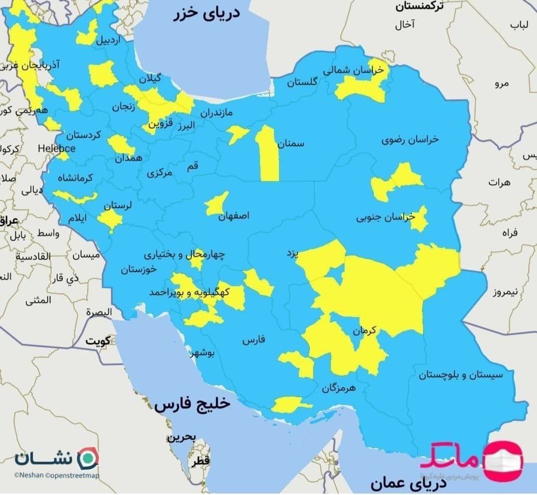 استان بوشهر همچنان در وضعیت آبی کرونایی