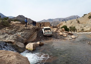 قطع مسیر دسترسی به دره کاید دزفول در بارندگی
