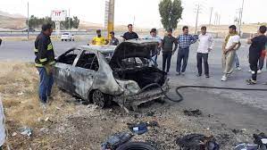 سوختن راننده خودرو در جاده دهدشت-لنده