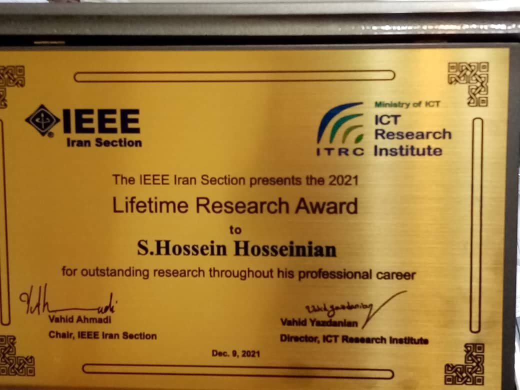 کسب جایزه انجمن مهندسین برق و الکترونیک (IEEE) توسط استاد دانشگاه امیرکبیر
