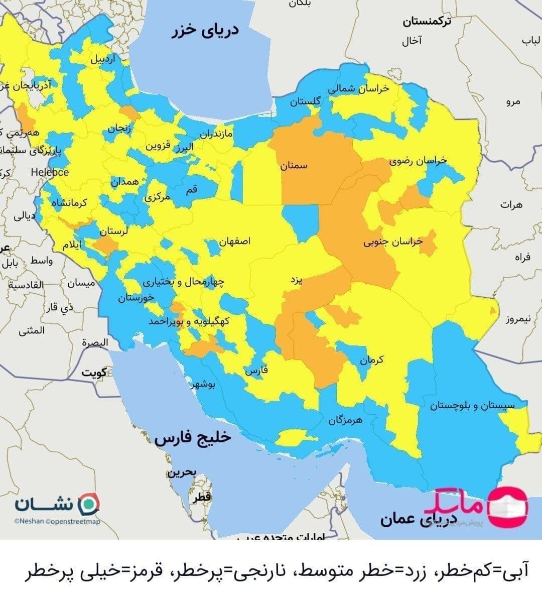 استان بوشهر همچنان در وضعیت آبی کرونایی