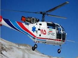 پرواز بالگرد اورژانس جهرم برای نجات جان جوان گرفتار شده در ارتفاعات چاتیز