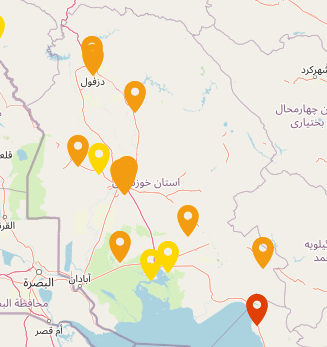 هوای هشت شهر خوزستان آلوده برای گروههای حساس