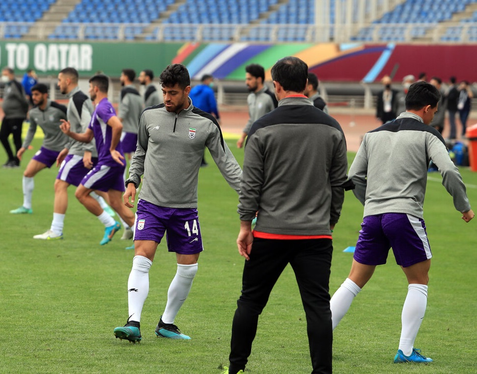برگزاری آخرین جلسه تمرینی تیم های ملی فوتبال ایران و لبنان در ورزشگاه امام رضا(ع)