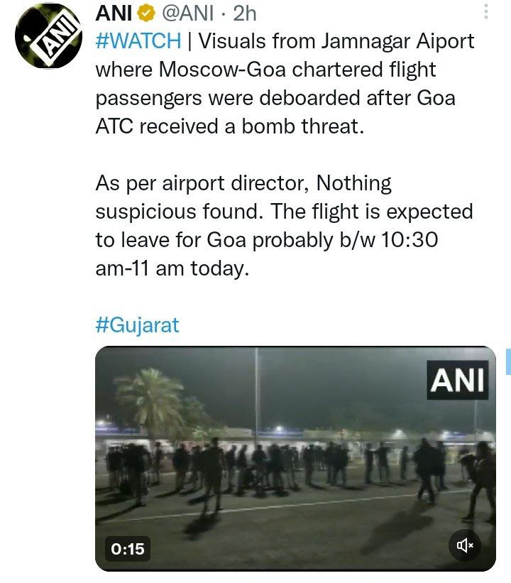 پرواز مسکو به گوای هند به بمب گذاری تهدید شد