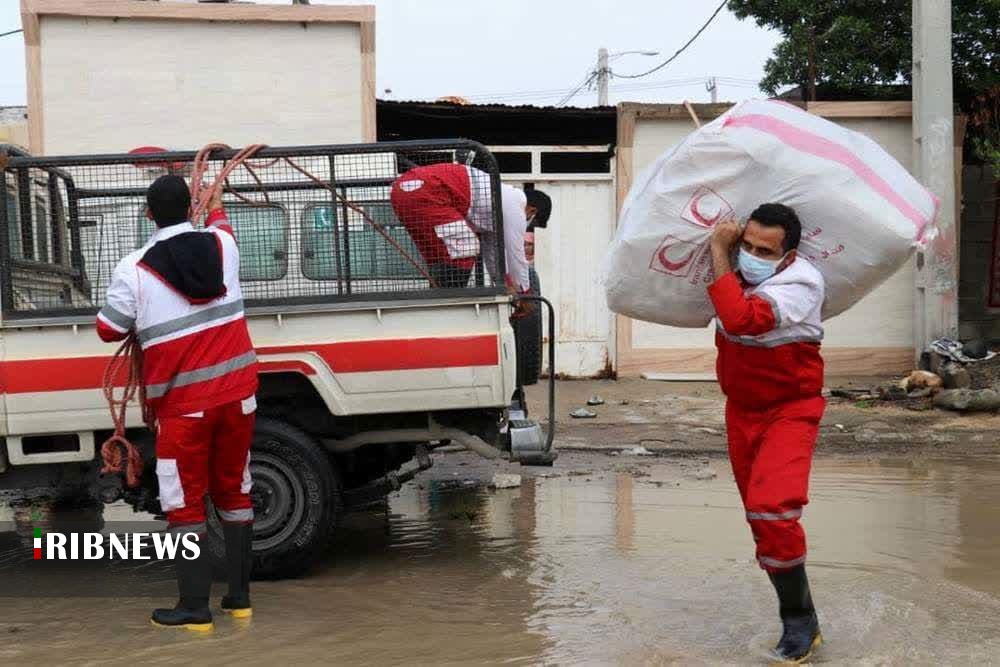 تداوم امدادرسانی هلال احمر خوزستان به متاثرین از بارندگی‌ها