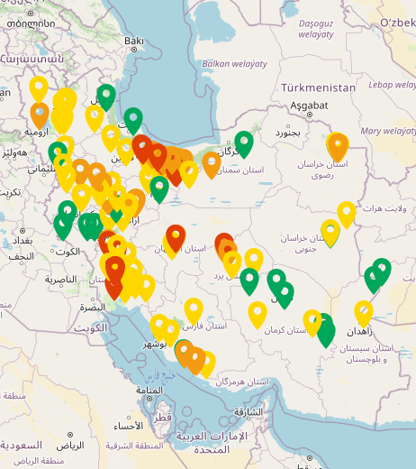 سطح خطرناک آلودگی هوا در ایستگاه امام خمینی تهران