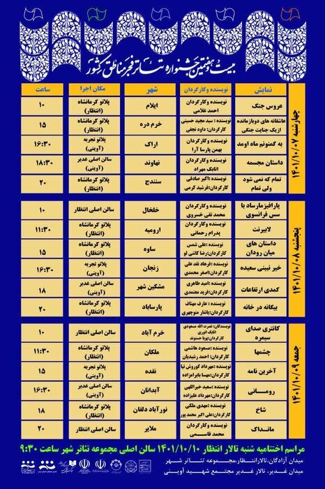 آغاز بیست و هفتمین جشنواره تئاتر منطقه‌ای فجر در کرمانشاه