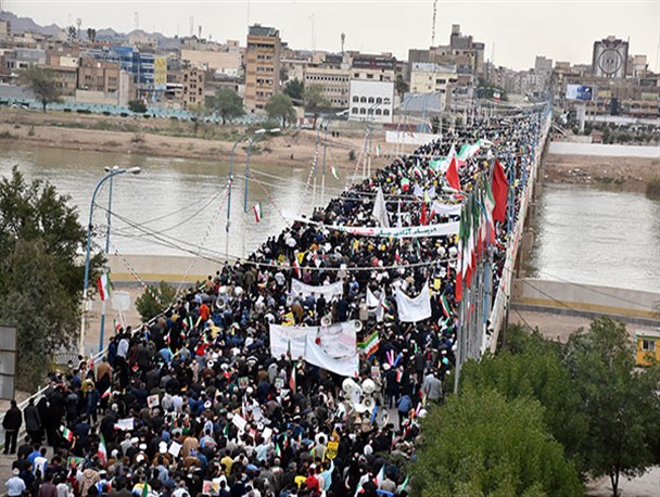 برگزاری راهپیمایی یوم الله ۲۲ بهمن در ۲۹ شهر و ۴۴ بخش خوزستان