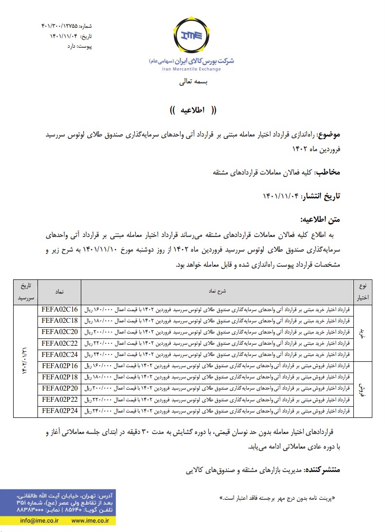 راه اندازی قرارداد