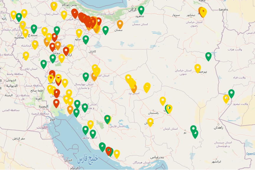 هوای ناسالم در ۱۹ شهر و شهرستان