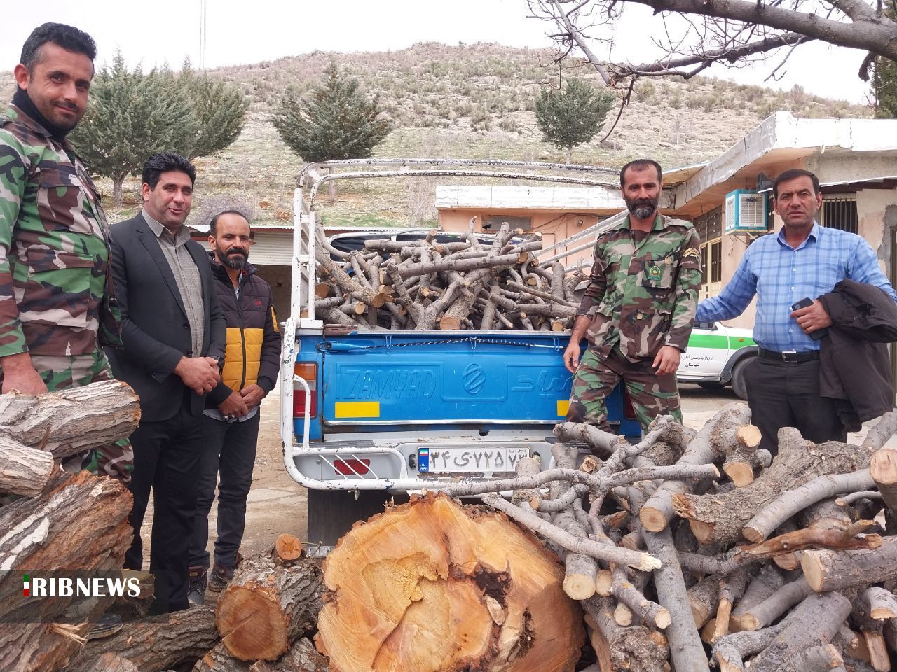 کشف و ضبط هیزم غیرمجاز جنگلی در سپیدان