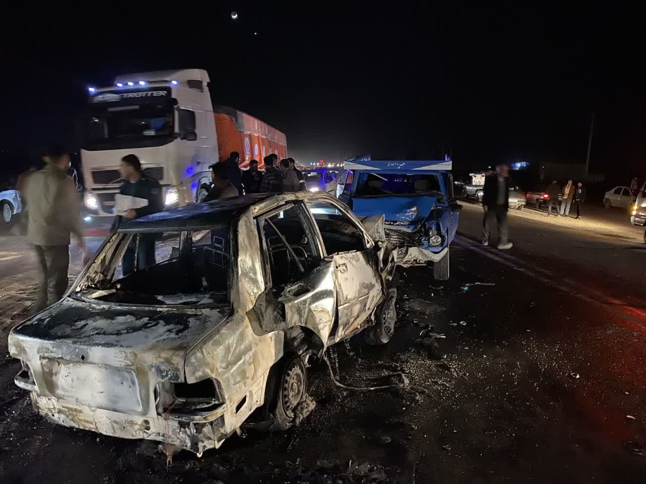 یک کشته و ۲ مصدوم در تصادف جاده خلیل آباد-بردسکن