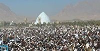 حضور رئیس طالبان در نماز عید فطر