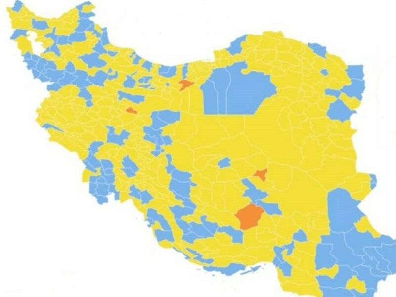 نقشه کرونایی خراسان شمالی زرد شد