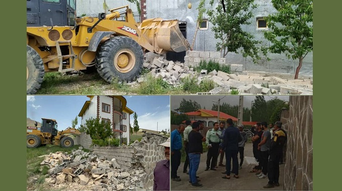 تخریب ویلای غیر مجاز در اراضی زراعی لاریجان مازندران