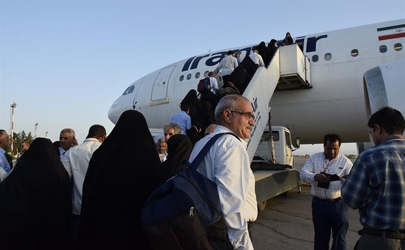 اعزام اولین کاروان حج تمتع کشور از فرودگاه کرمان
