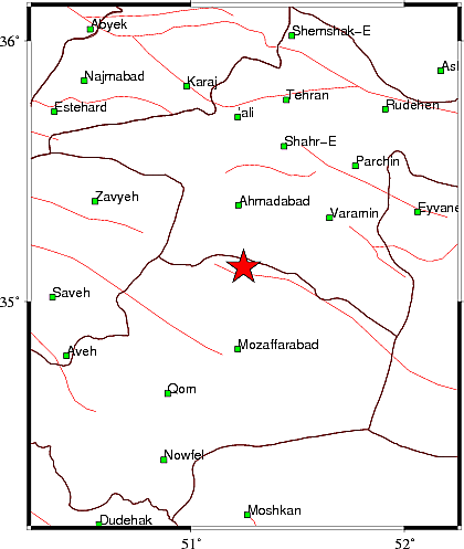 زلزله در مرز استان قم و تهران