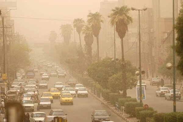 کاهش کیفیت هوا به علت گرد و خاک در خوزستان