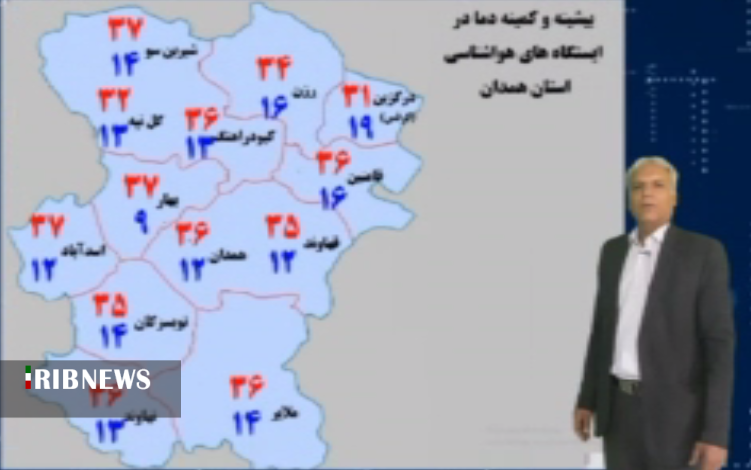 کاهش ۴ دمای هوا در استان همدان