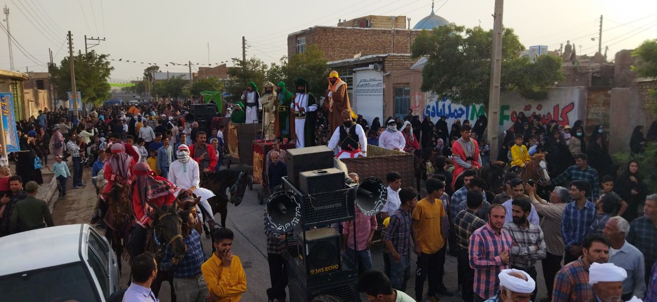 حرکت کاروان نمادین امام رضا (ع) در روستای فدیشه نیشابور