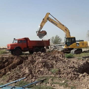 اجرای عملیات احداث مخزن ذخیره آب شهر شاوور در شهرستان کرخه
