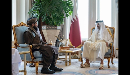 دیدار سرپرست وزارت دفاع طالبان با امیر قطر