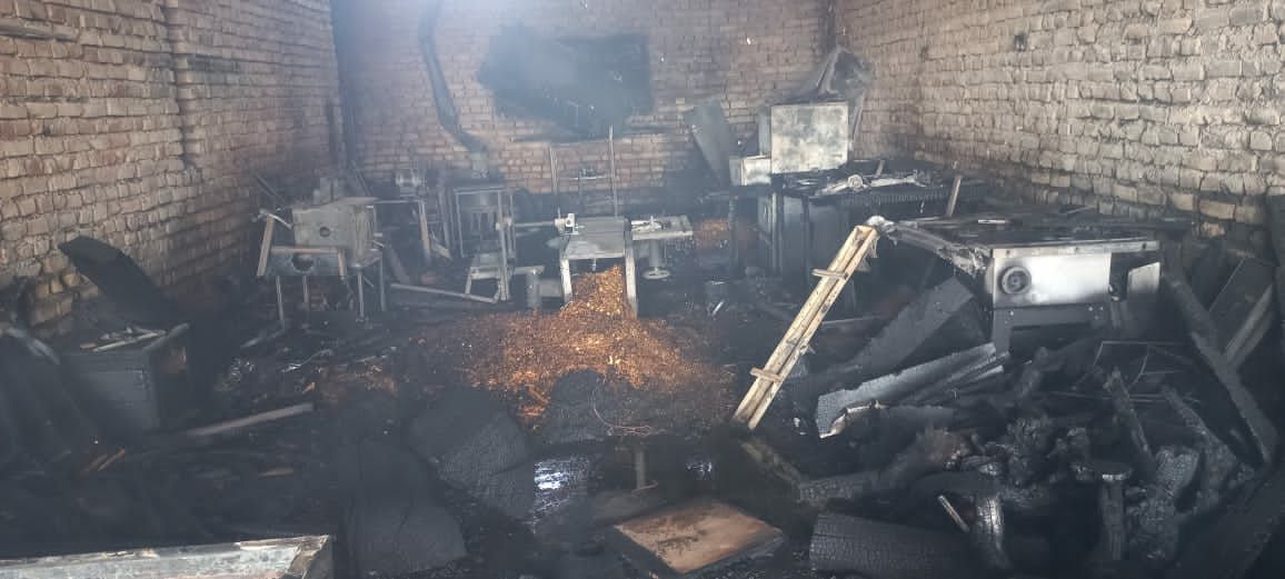 حادثه آتش سوزی در نجاری وانبار چوب