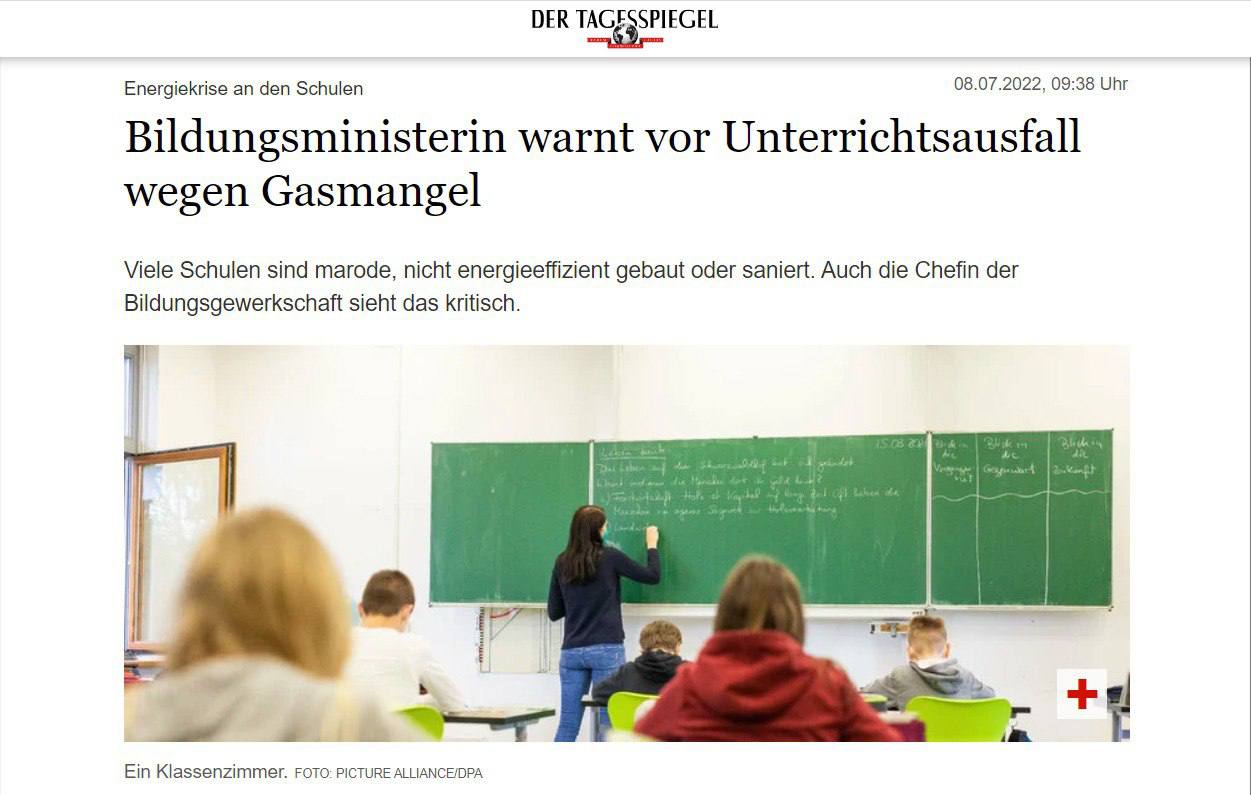 هشدار کمبود گاز و احتمال تعطیلی مدارس در آلمان