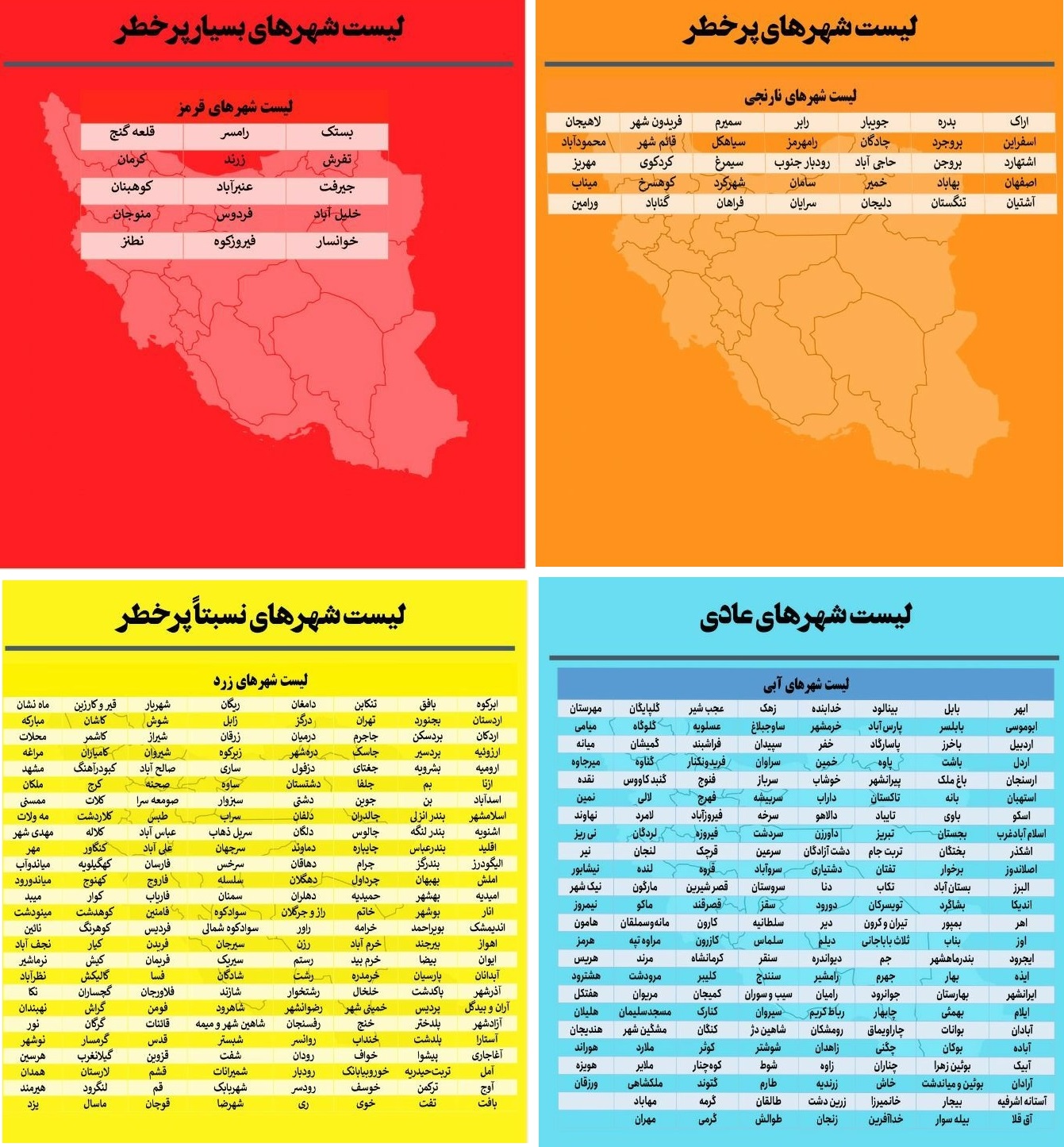 دو شهرستان خراسان جنوبی نارنجی و یک شهرستان زرد شد