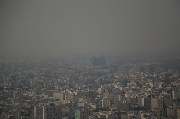 آسمان البرز محو  در غبار آلودگی