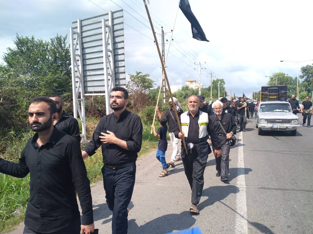 کاروان پیاده حرم تا حرم رشت در روز تاسوعای حسینی