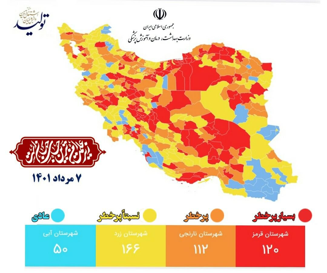 ۹ شهرستان استان مرکزی در وضعیت قرمز کرونایی