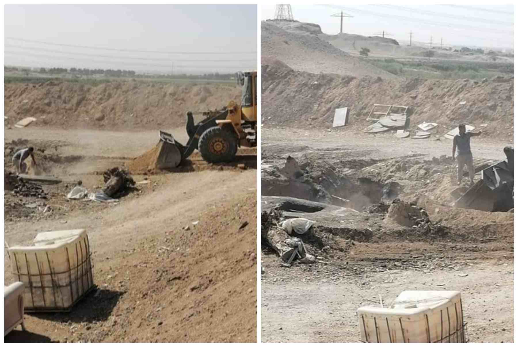 تخریب ۱۲ دهنه کوره زغالگیری آلاینده در اسلامشهر