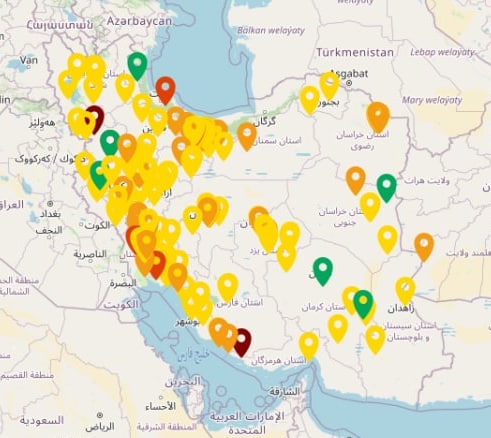 هوای دو شهر در وضعیت خطرناک قرار دارد